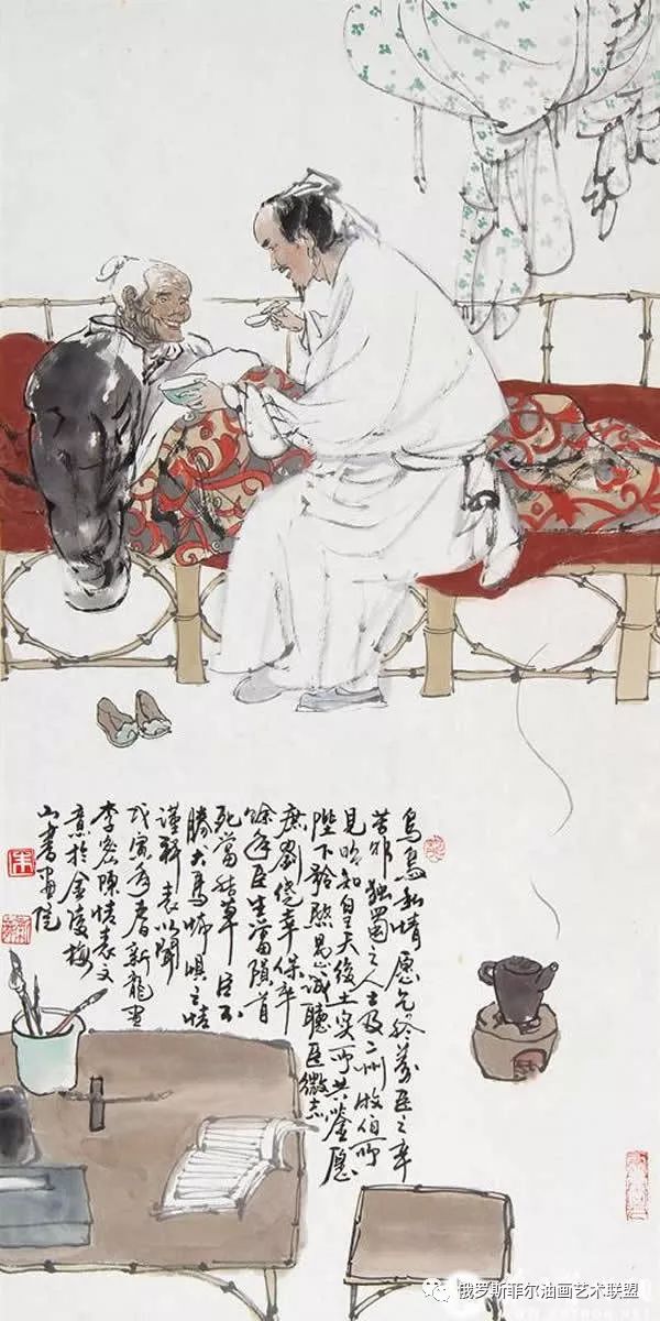 国画欣赏中国画家朱新龙的古代人物画作品展示