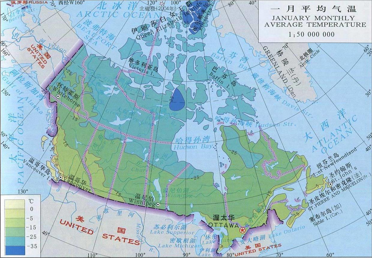 加拿大人口分布原因_加拿大人口分布地图