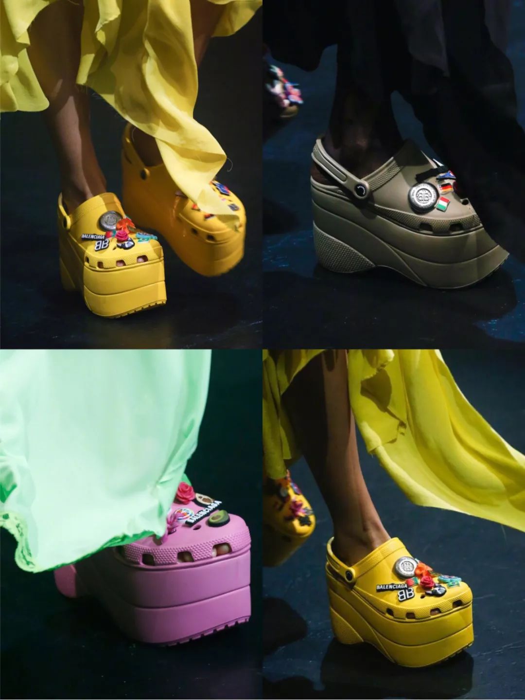 还有,巴黎世家与crocs合作的松糕洞洞鞋,简直是在挑战人类审丑的极限