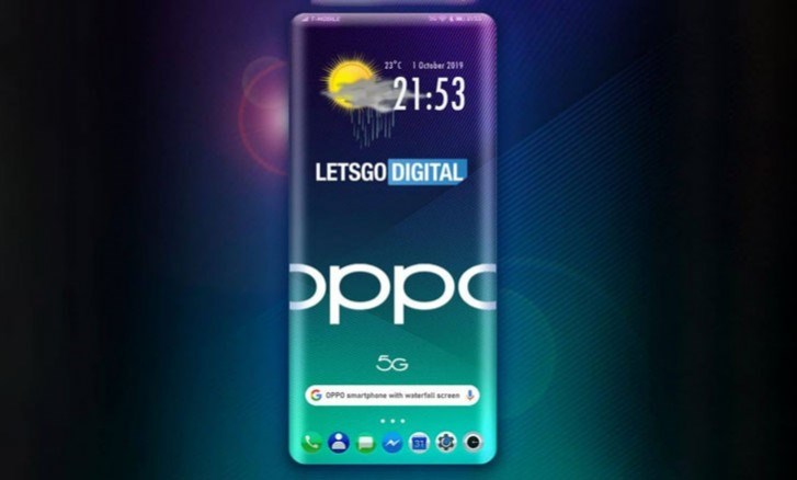 OPPO全新手机专利曝光：3D瀑布屏+屏下指纹识别/摄像头