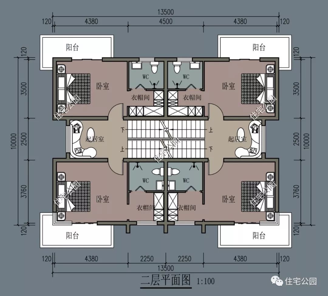 10×13米三层双拼小户型,想建中式雅宅,当然也不能少露台