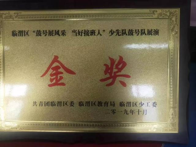号展风采 当好接班人——泍西小学喜获临渭区鼓号队展演金奖和金号奖