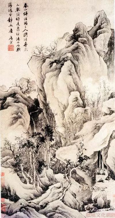 唐寅山水画作品欣赏_周臣