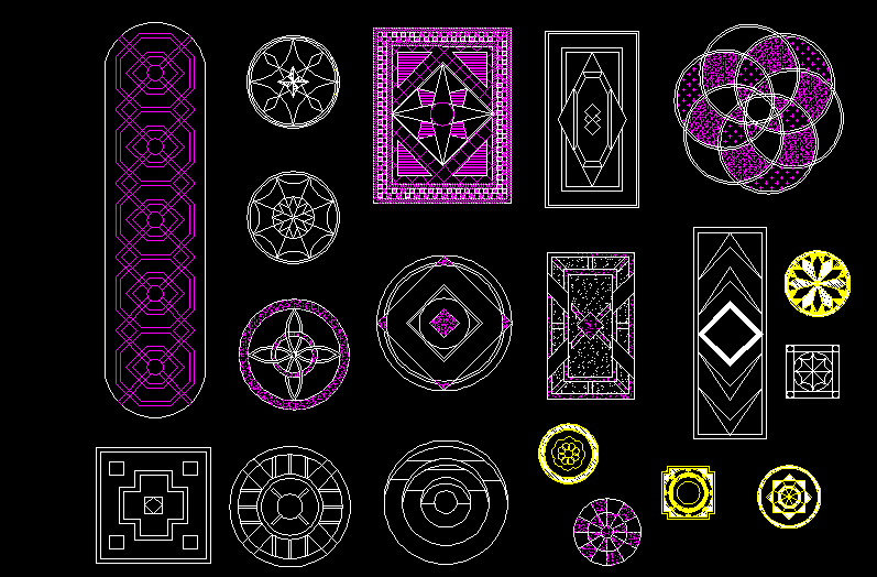 地毯花纹地砖扩初不同图案花纹建筑的剖立面或是尺寸图用cad及天正