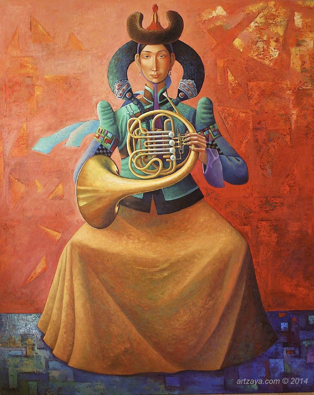 蒙古画家绘画作品