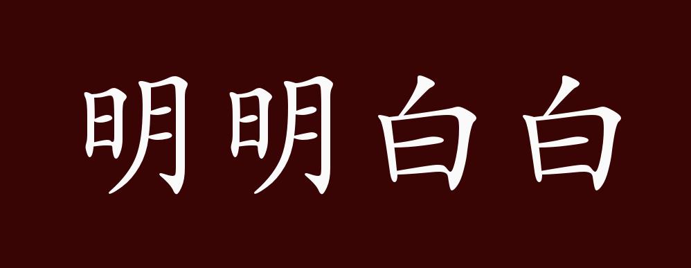 明明白白,清清楚楚,明确无误;正大光明.