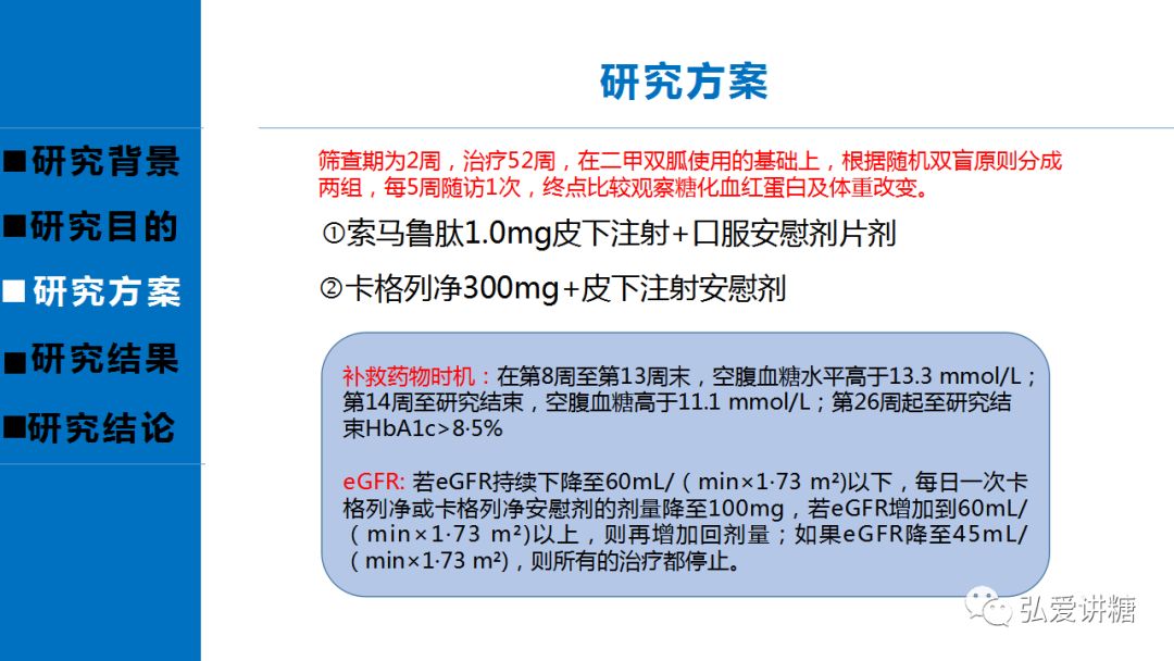 索马鲁肽每周一次皮下注射与卡格列净每天一次口服治疗已使用二甲双胍