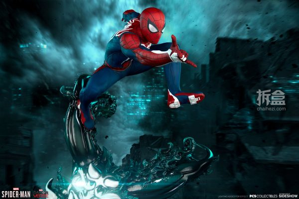 Sideshow蜘蛛侠Spider-Man电玩版高级战衣造型1:3雕像_官方