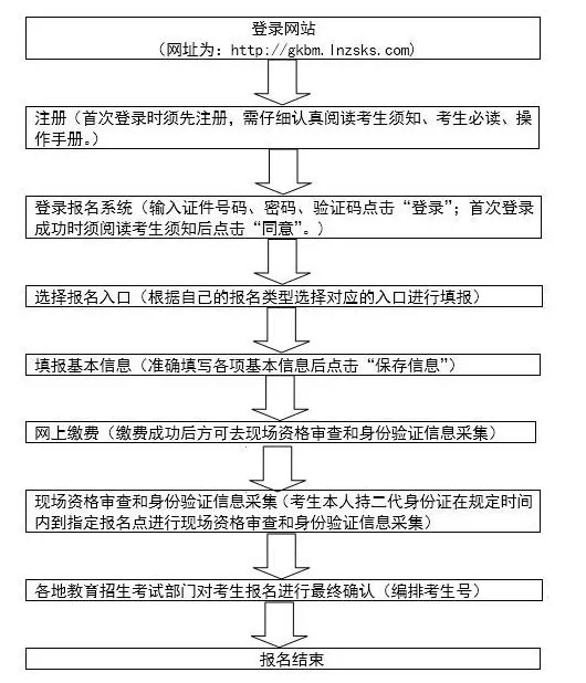 高考报名流程图