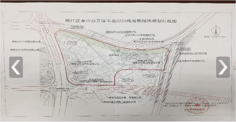 宗地位置:梅江区金山办芹洋半岛 宗地面积:93452㎡(约140.