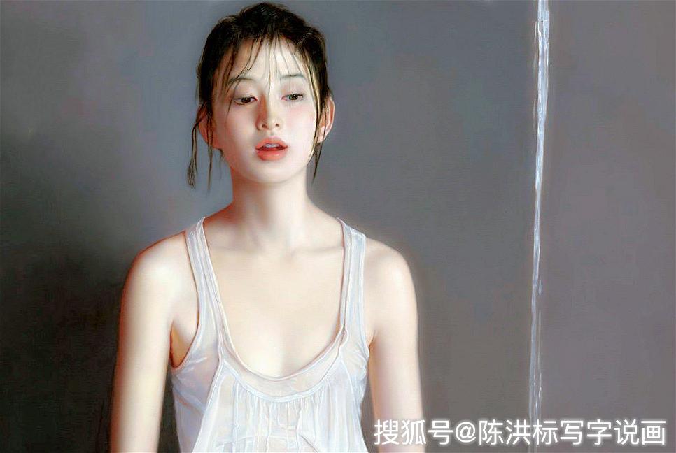 原创80后冷军搞怪,画落水女放大7倍,表情好尴尬,薄衫湿透清晰可见