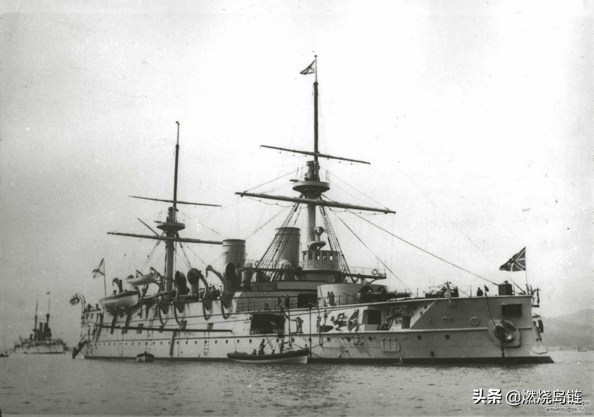 日俄战争中沙俄第三太平洋舰队旗舰"尼古拉一世"号岸防战列舰