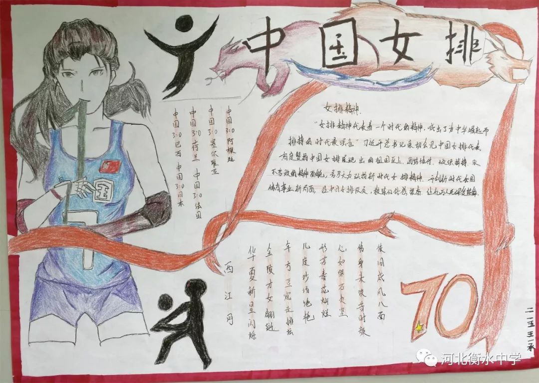 衡水中学 | 女排精神,华为精神主题手抄报作品展