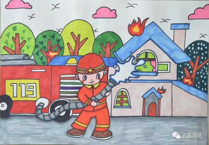 《我是小小消防员》绘画评比投票活动开始了,有你家娃