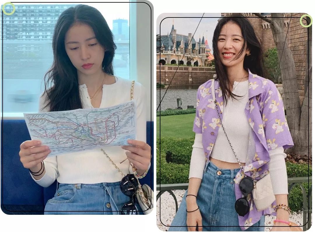 再比如我以前扒过穿搭的 周雨彤,也经常会有针织衫的look出现,她的