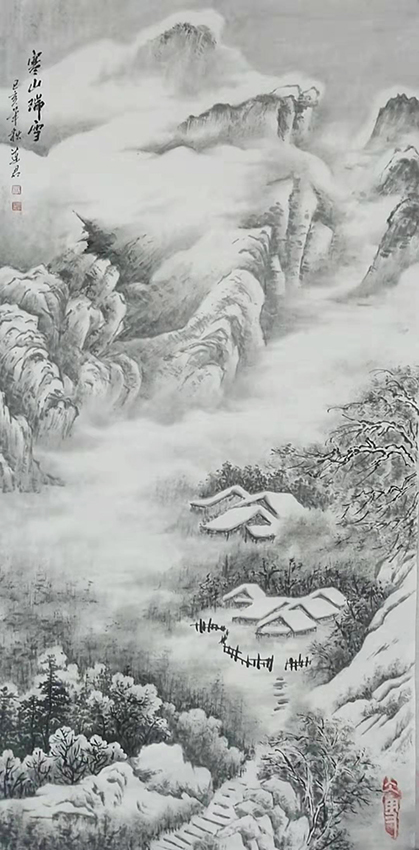 山东莒县王连君的冰雪山水画新作品赏析