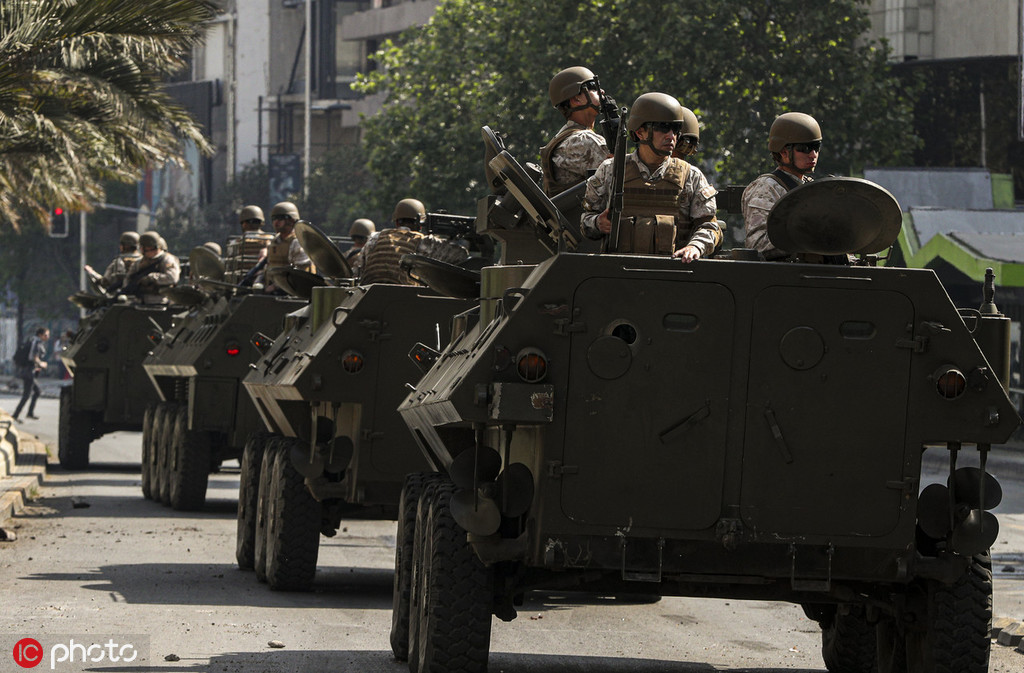 智利首都昨夜宵禁，军方还将增兵1500人