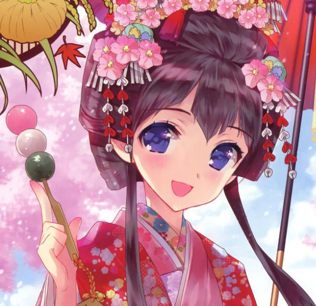 原创动漫女头像:笑容甜美的和风少女,人生最好的年华要好好把握!