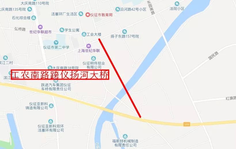 热点我市规划工农南路跨仪扬河大桥前进路东延跨仪扬河隧道