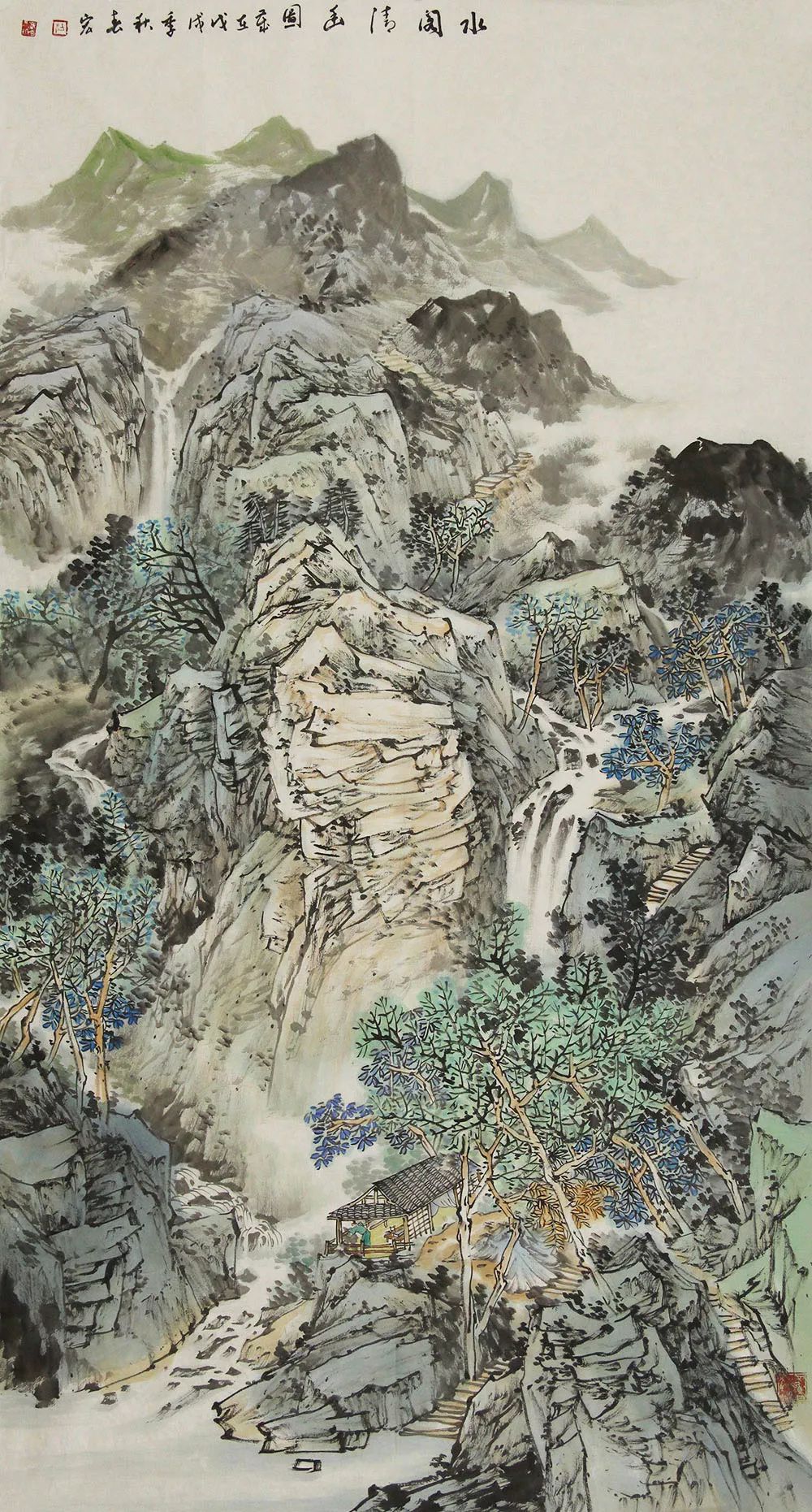 【六尺整张】当代著名画家 广西省美协会员 梁春宏 山水 国画