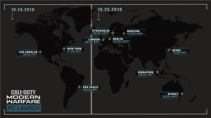 《使命召唤：现代战争》解锁时间正式公布：10月25日