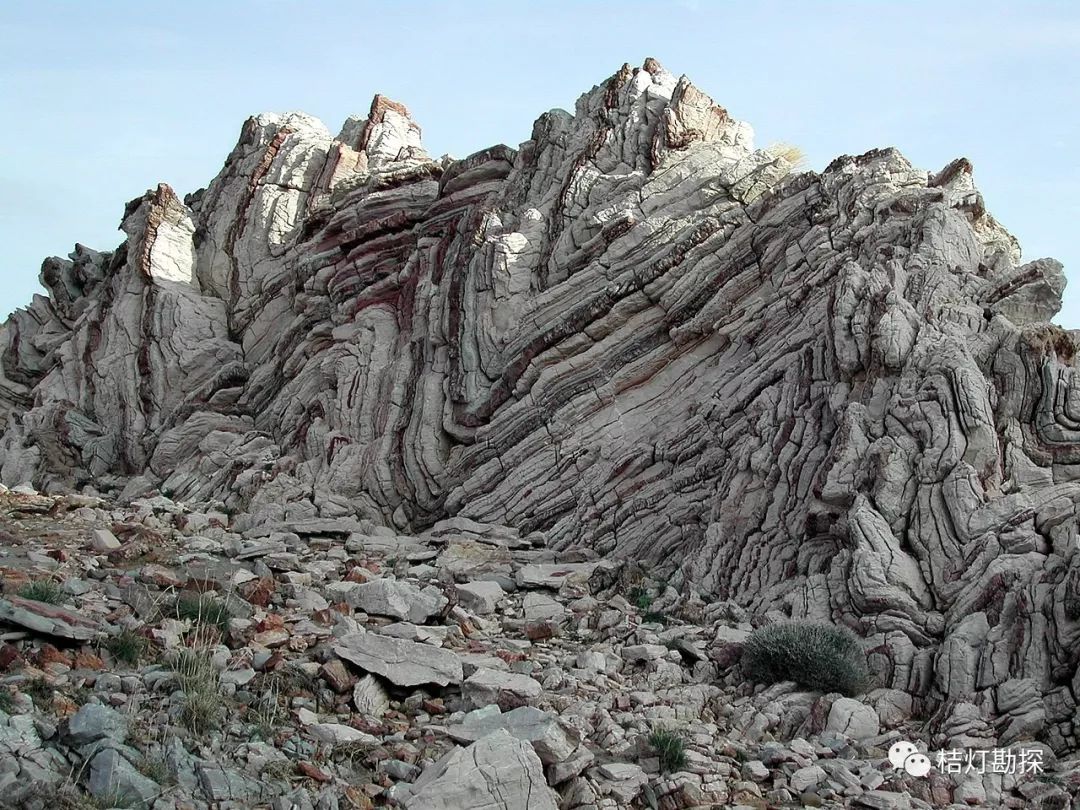 希腊石灰岩褶皱