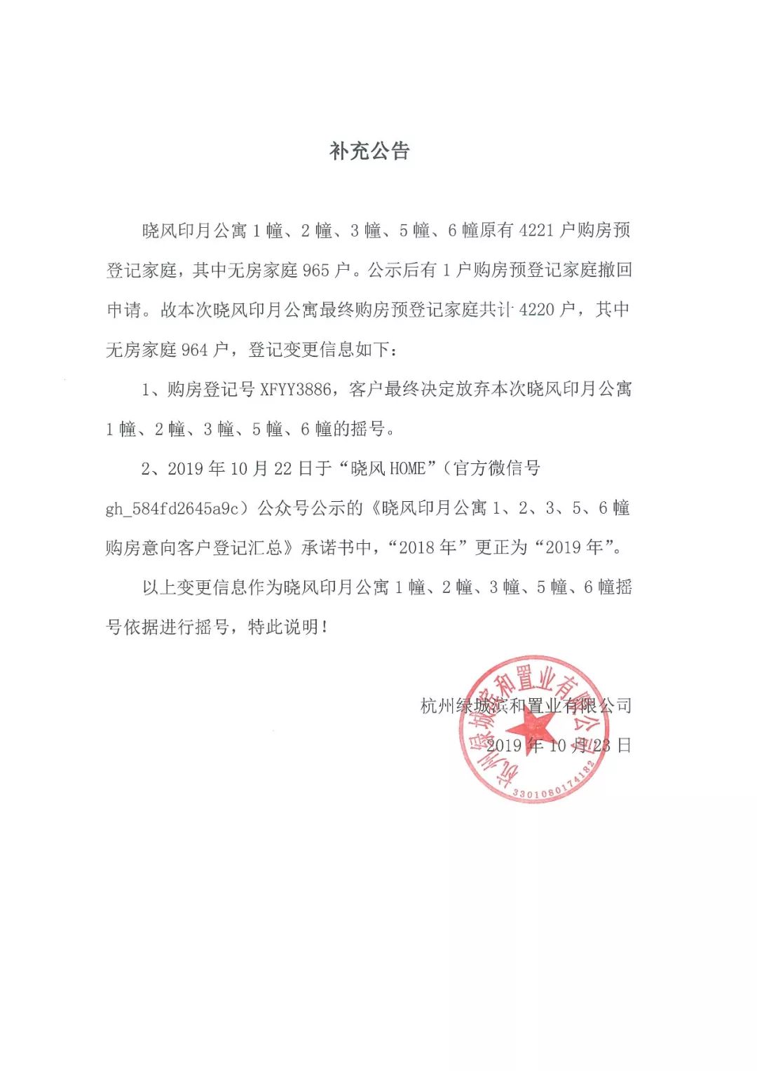 晓风印月公寓1 2 3 5 6幢购房意向登记补充公告 相关