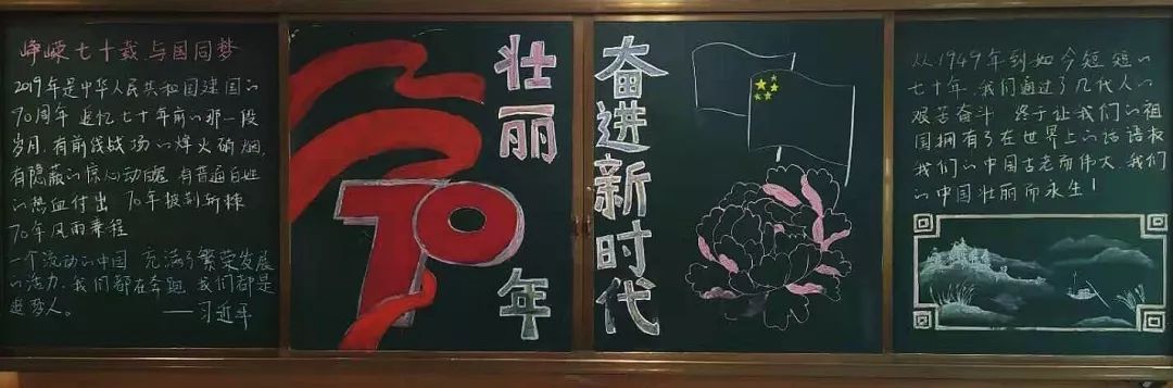 虽然是用粉笔绘制,但是一点也不逊色于其他板报呢, 图文并茂,八班同学