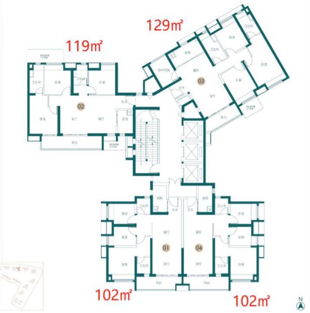 佛山新城保利天寰于10月20日开盘推售3座,建面涵盖102—129㎡ ,2梯4