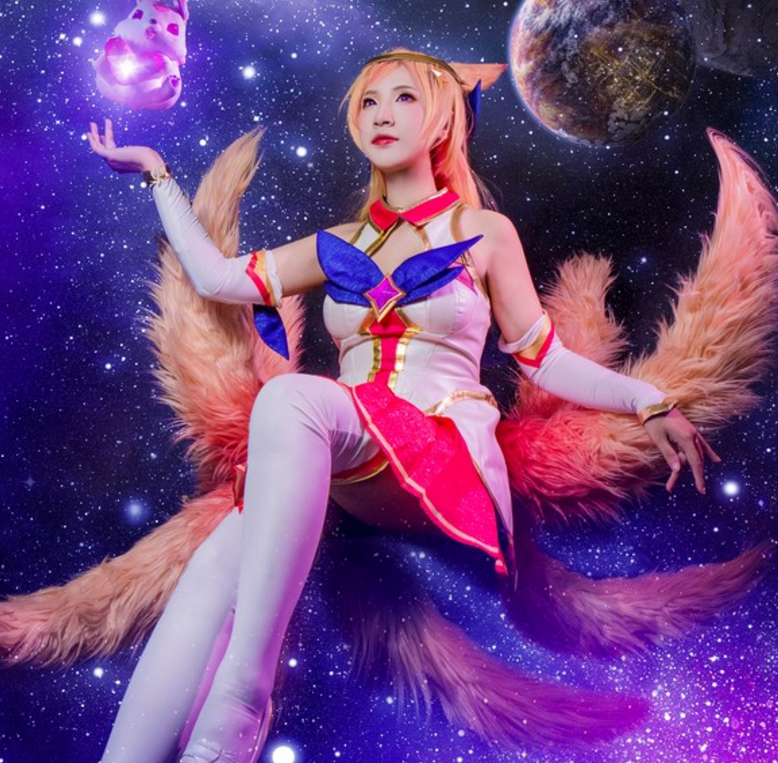 cosplay:英雄联盟 星之守护者阿狸 爱了爱了