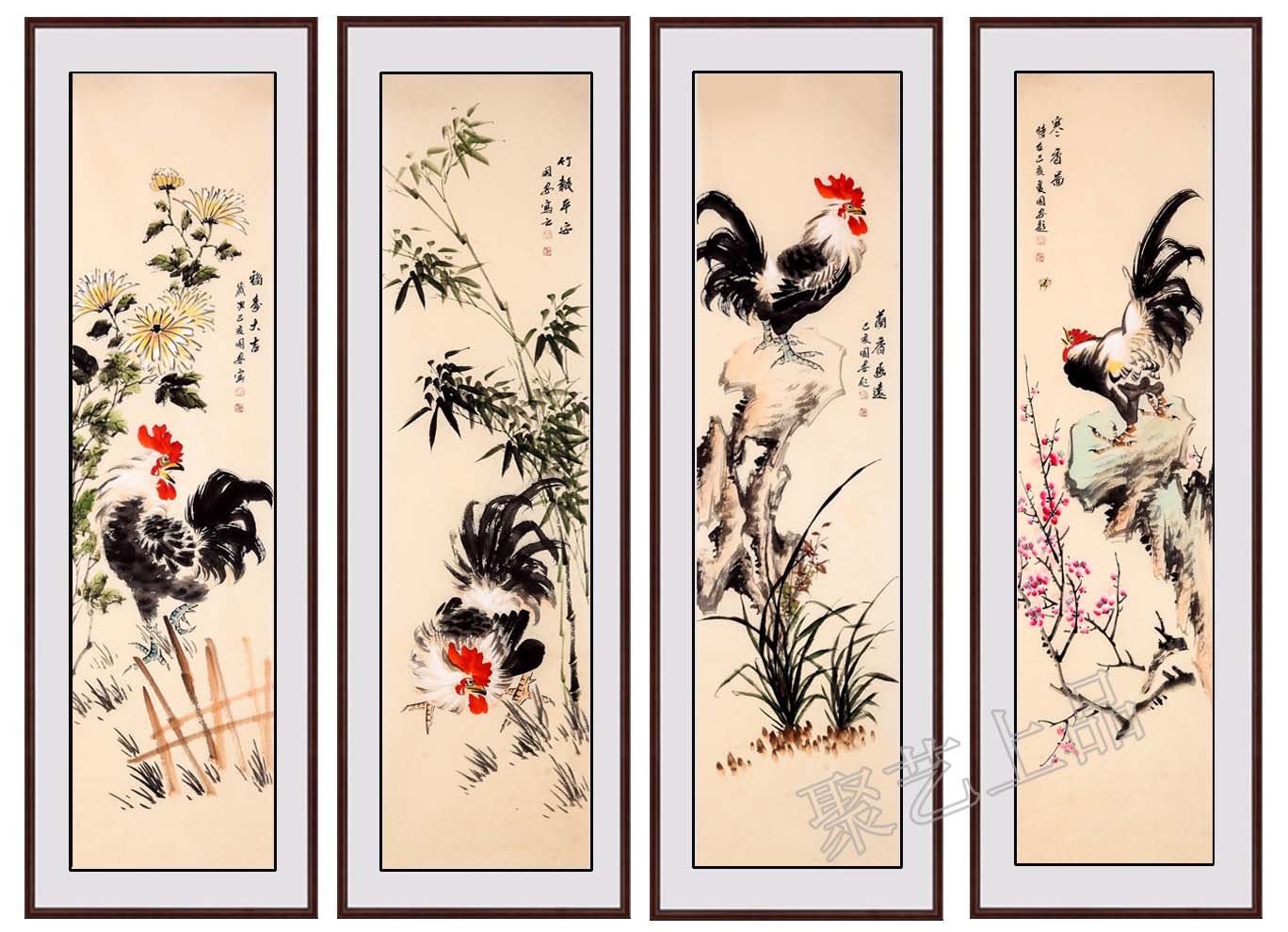 许国安国画《梅兰竹菊》作品来源 聚艺上品