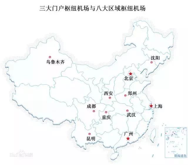 中国八大枢纽机场