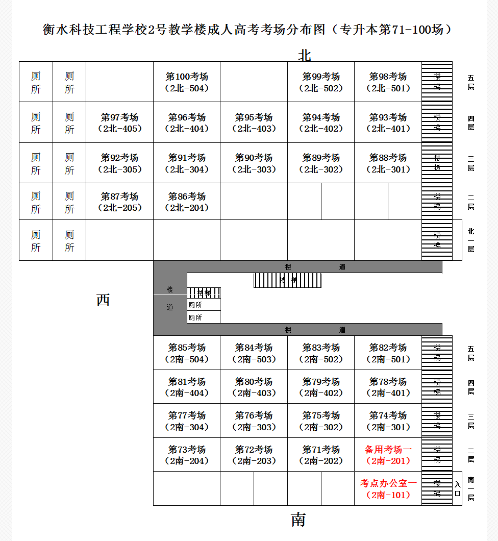 衡水市2019年成人高考考场分布图