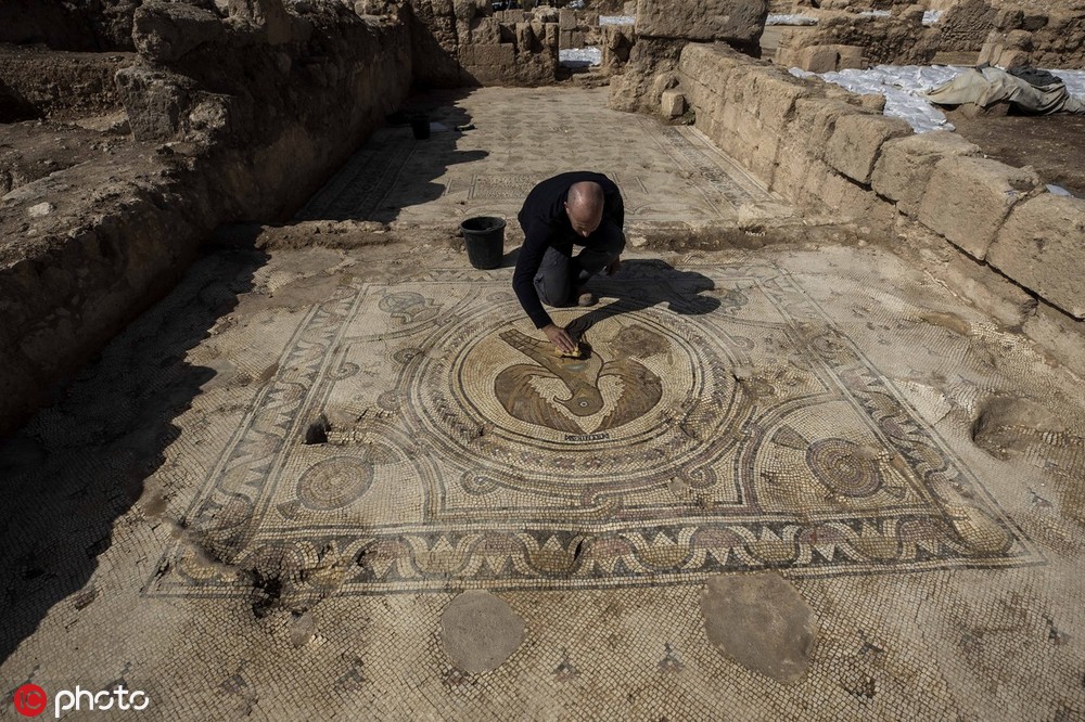 耶路撒冷发现1500年前教堂遗迹 精美拜占庭风格地砖保存完好