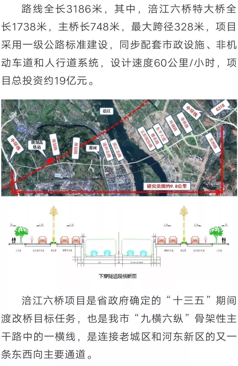 遂宁涪江六桥路线,效果图!这些情况得知道.