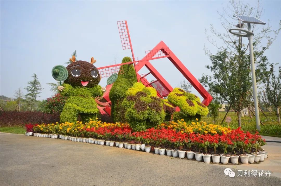 献礼祖国七十华诞,郑州市森林公园立体花坛景观一览