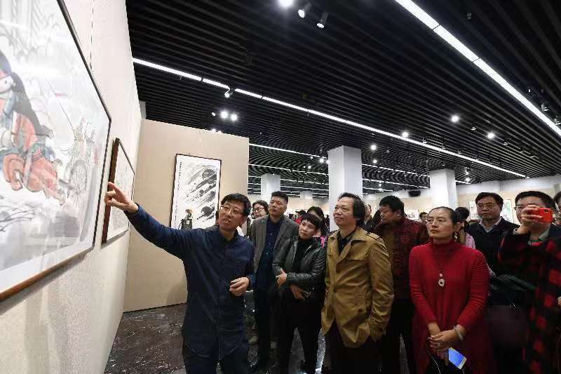 仇立权画学习用典水墨丹青展在京举行