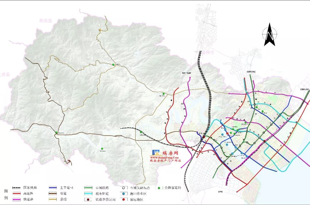 瑞安市综合交通规划图