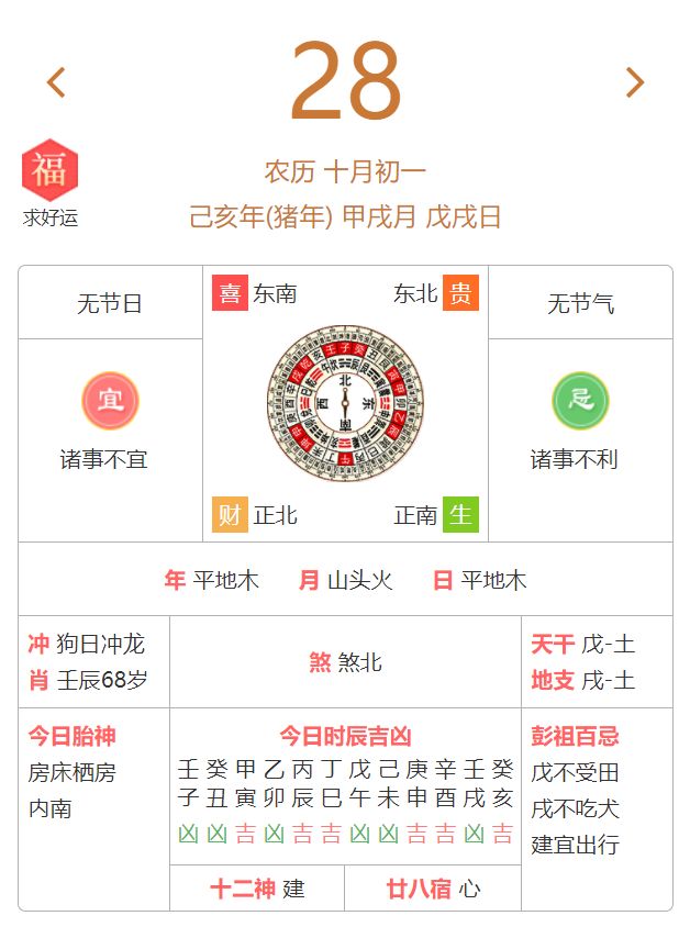 10月28日黄历宜忌,诸事不宜,需谨慎行事。