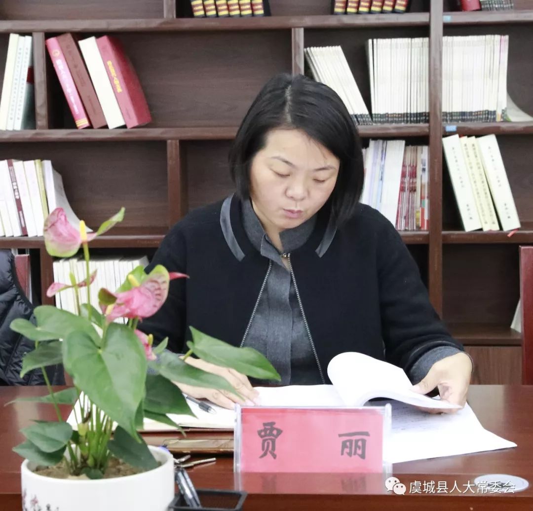 县人大常委会财工委主任贾丽汇报工作