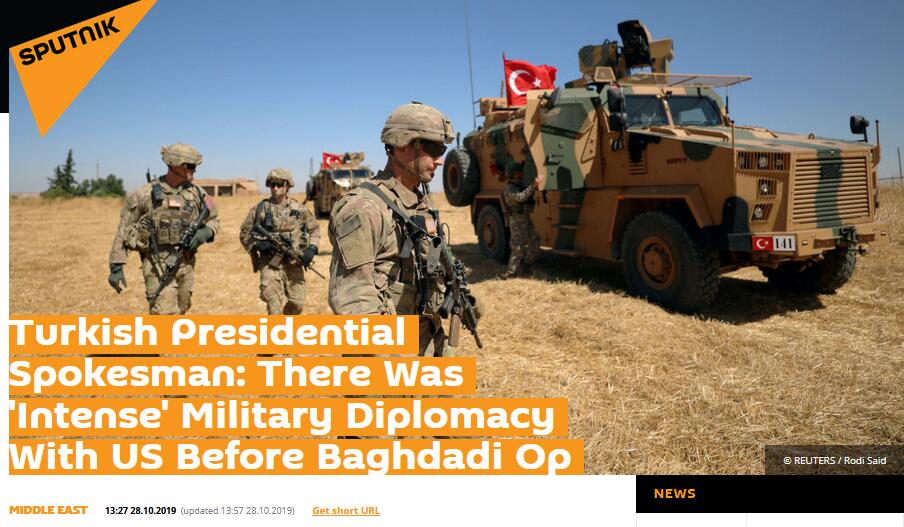 土耳其總統發言人：殺巴格達迪前，美土間曾進行「密切」軍事協作 國際 第1張
