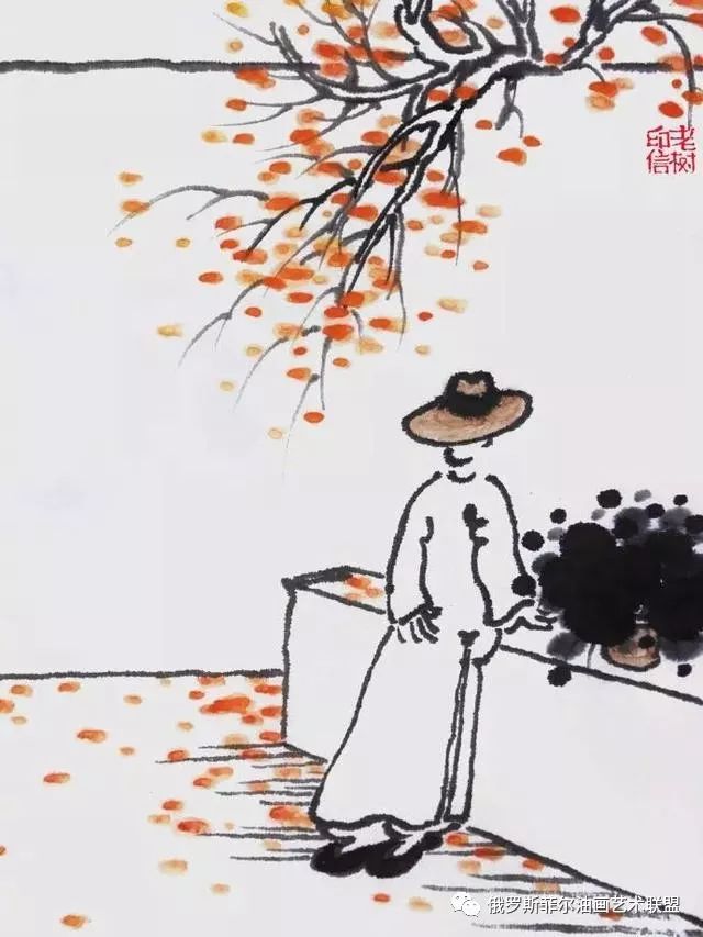 老树,画画,这次画的是霜降_秋风