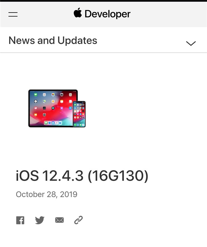 苹果iOS12.4.3正式版推送：适用于旧版iPhone/iPad设备