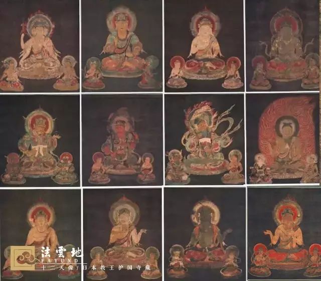 日本国宝佛画--唐密十二天像高清全图