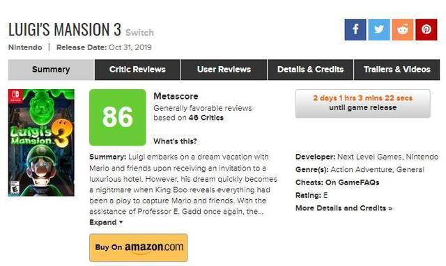 IGN8.3分!《路易鬼屋3》媒体评分解禁