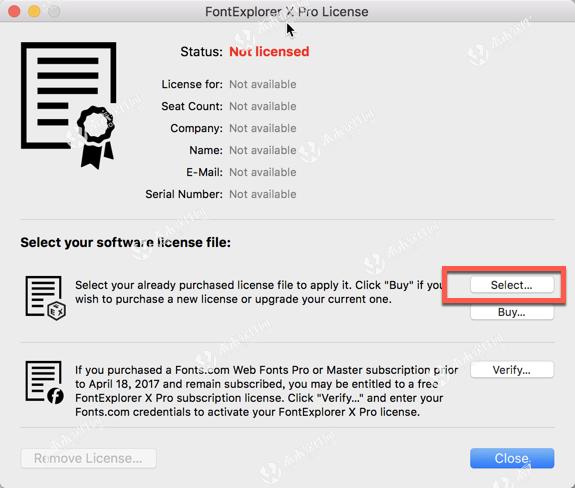 fontexplorer x pro license file mac