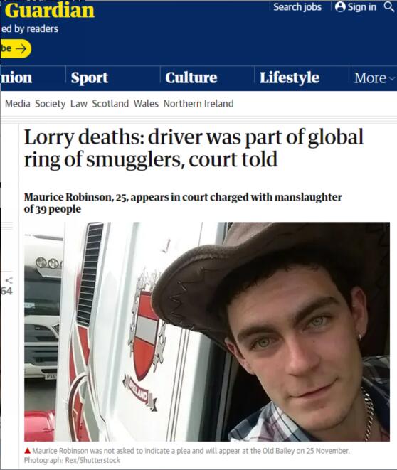 「死亡貨車」最新消息：英媒稱，被捕司機為跨國偷渡團夥成員 國際 第1張