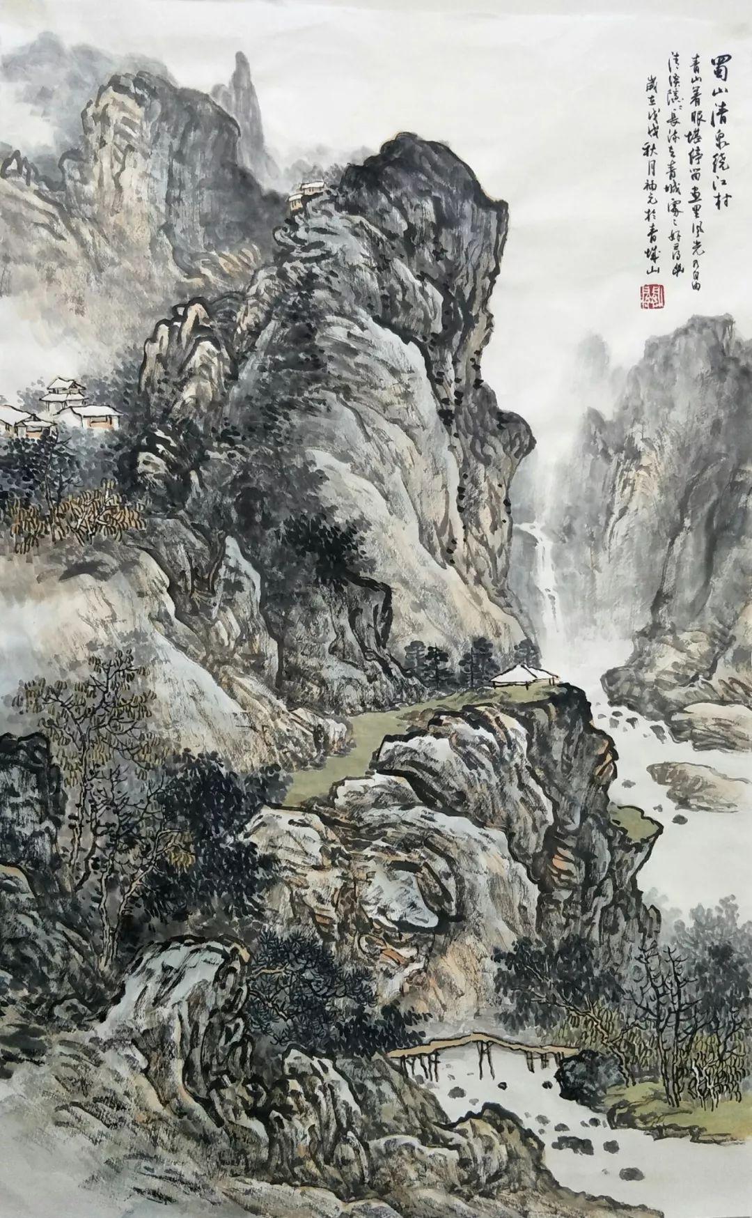 2016年又师从清华美院施云翔老师学习青绿和彩墨山水画.