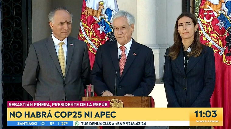 ​智利总统宣布取消11月和12月举办的APEC领导人非正式会议和气候大会