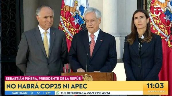智利总统宣布取消即将举行的APEC会议和气候大会